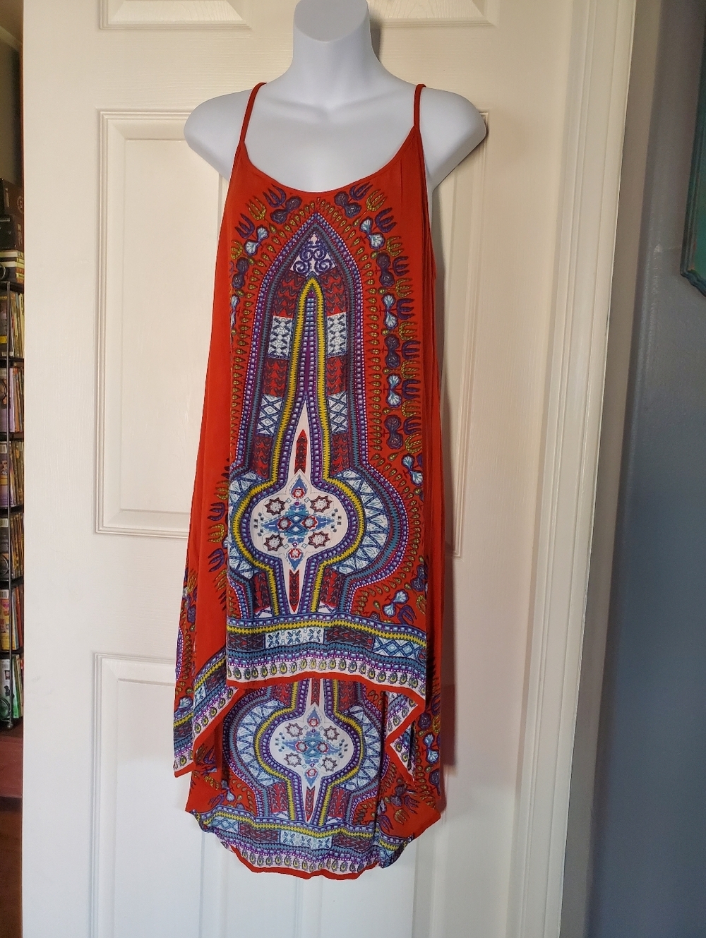 Multicolor Beach Festival Dress High-low Strappy Flowy Summer Medium Pullover